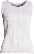 Pleats Please Issey Miyake Basics Pleated Sleeveless Top