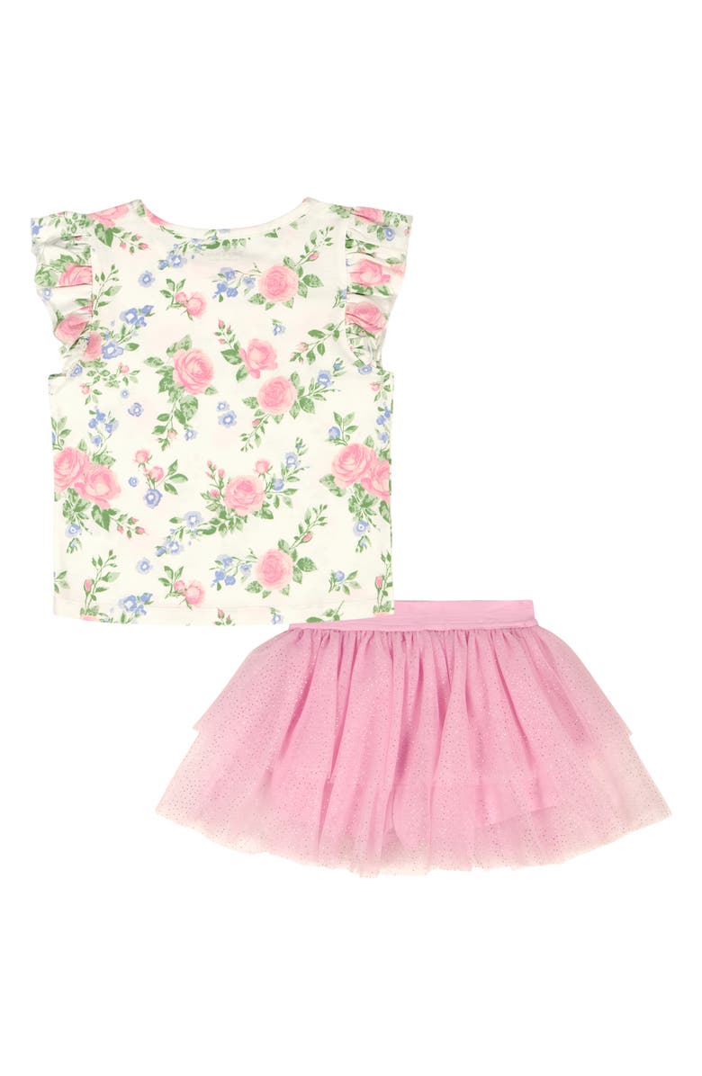 Juicy Couture Floral Ruffle Bodysuit & Tutu Skort Set, Alternate, color, Pink Multi