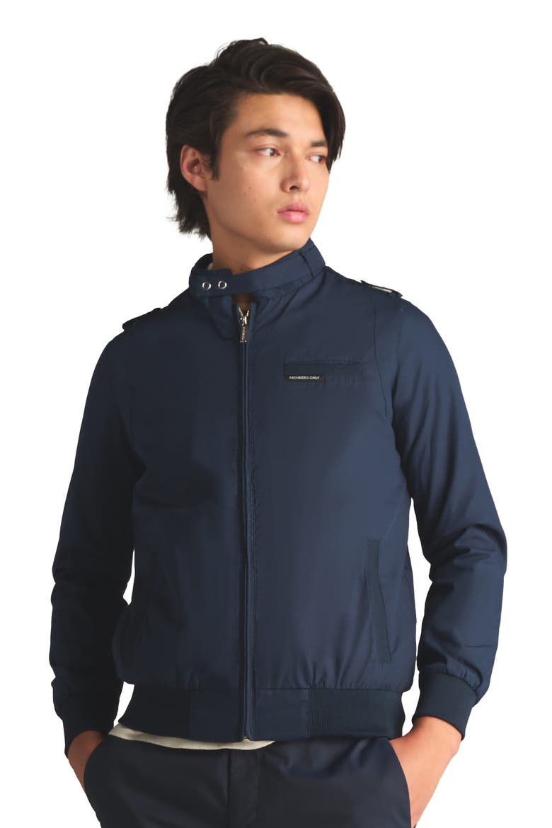 Classic Iconic Racer Jacket, Alternate, color, NAVY