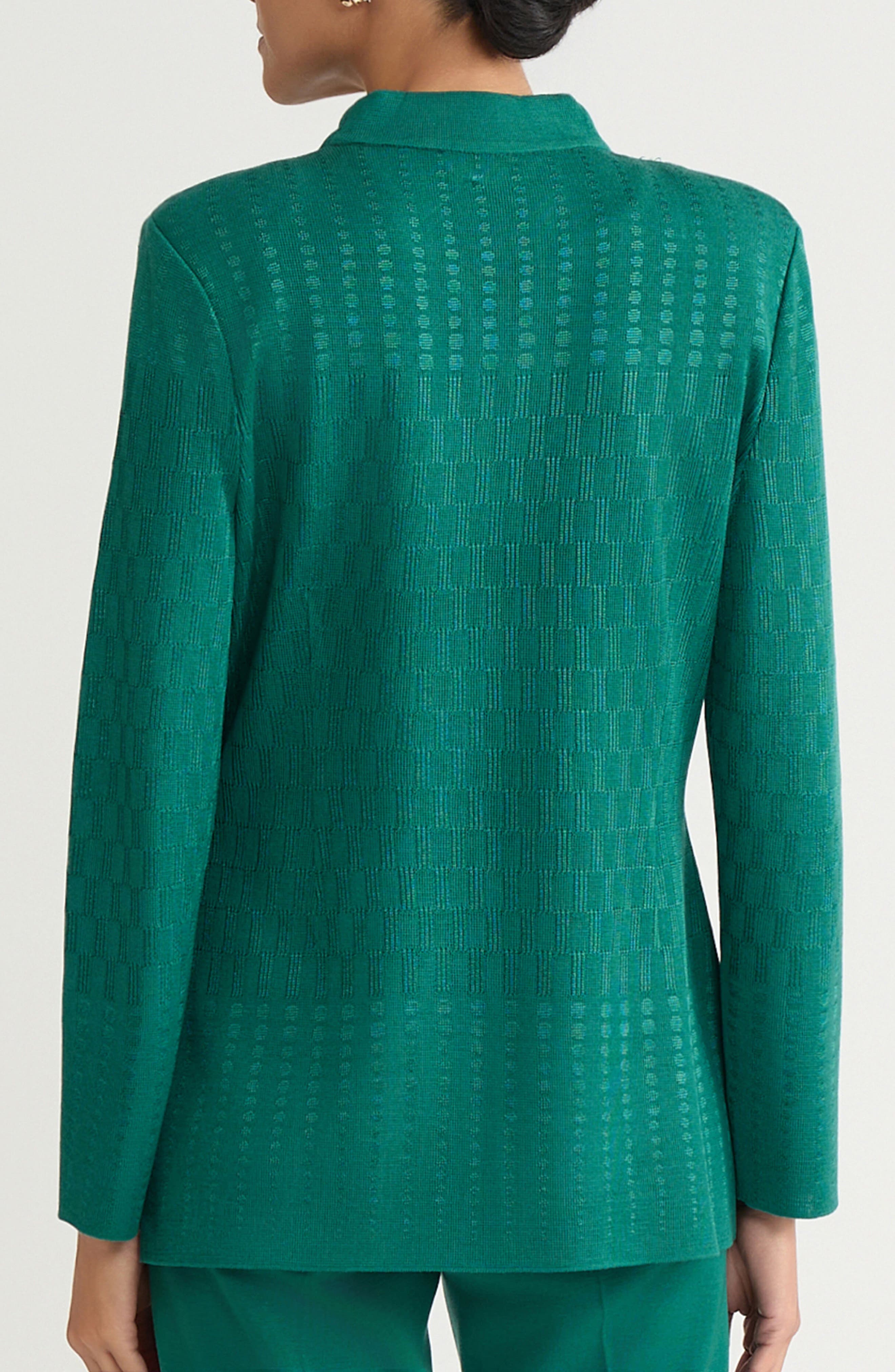 Tonal Multistitch Knit Jacket - image 2