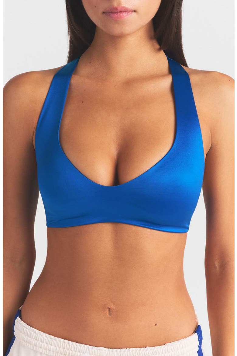 Shine V-Neck Bra, Main, color, NSKM COBALT