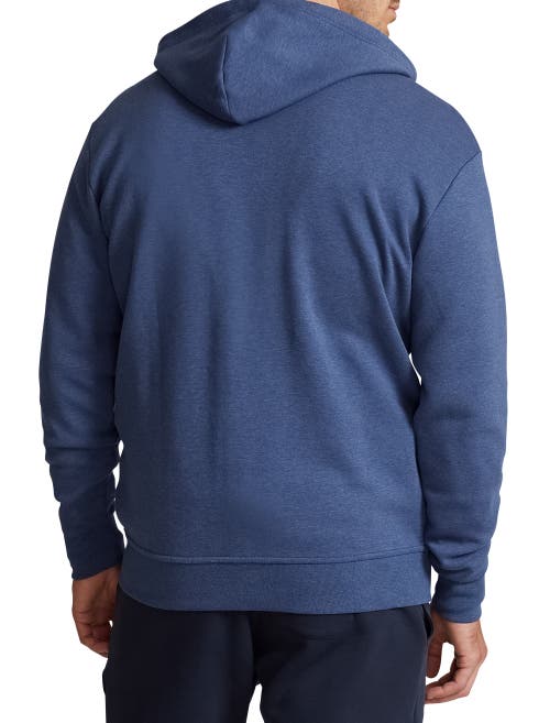 Shop Polo Ralph Lauren Big & Tall Double-knit Full-zip Hoodie In Derby Blue Heather