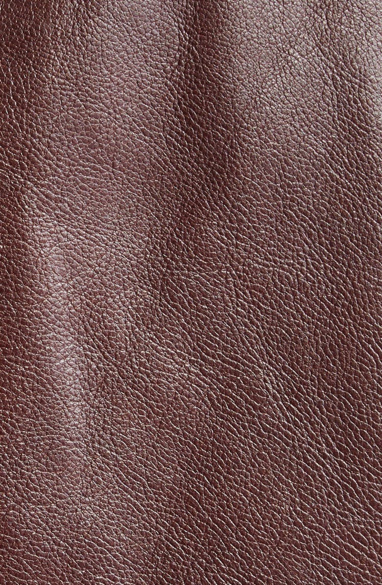 FERRAGAMO Tailored Leather Blazer, Alternate, color, Dark Brown