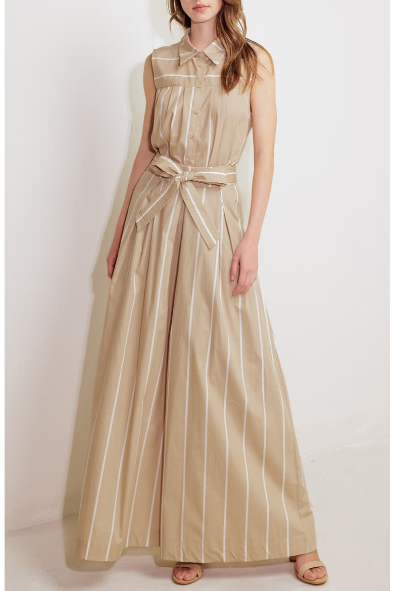 Striped Pant, Alternate, color, TAUPE/ WHITE