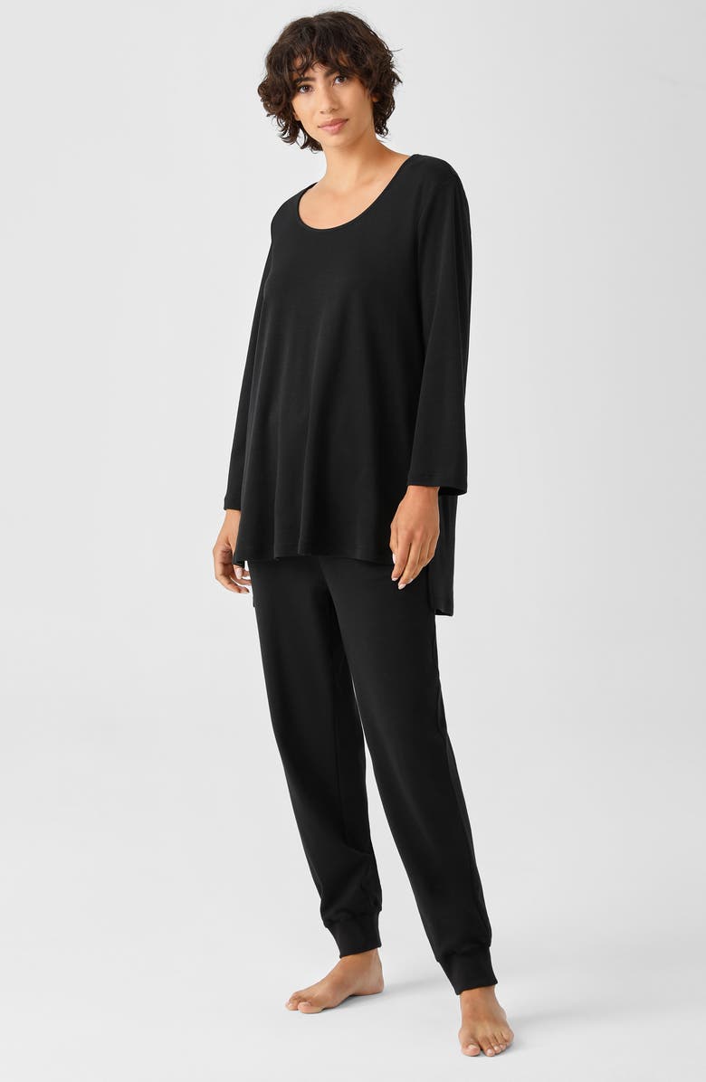 EILEEN FISHER SLEEP wear U-Neck Organic Cotton Long Sleeve Sleep Shirt, Alternate, color, 