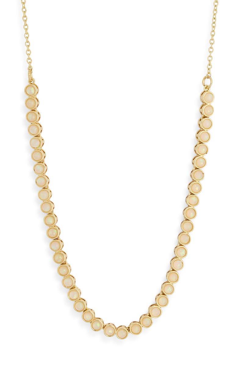 Leith Faux Opal Tennis Necklace, Alternate, color, White Opal- Gold