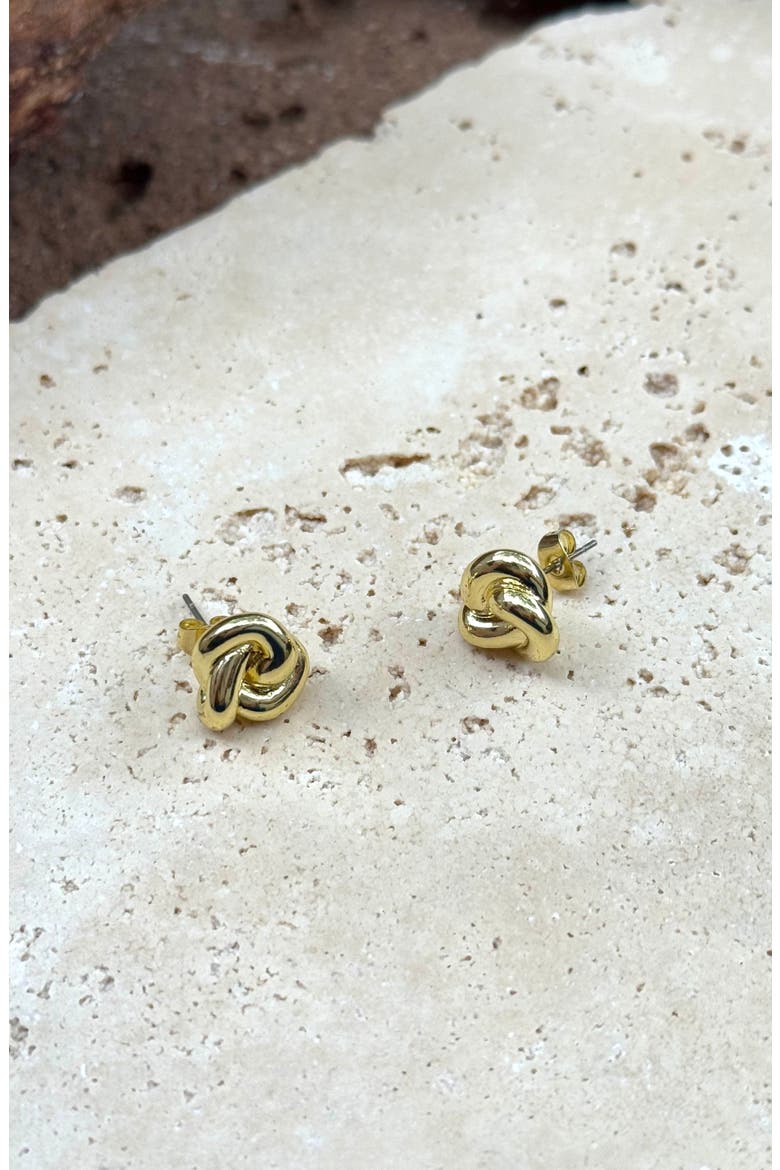 Chubby Knot Stud Earrings, Alternate, color, GOLD