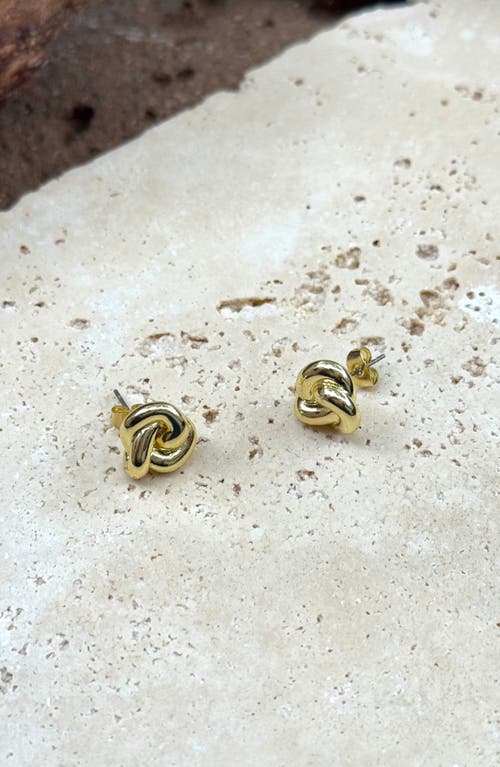 Adornia Chubby Knot Stud Earrings In Gold