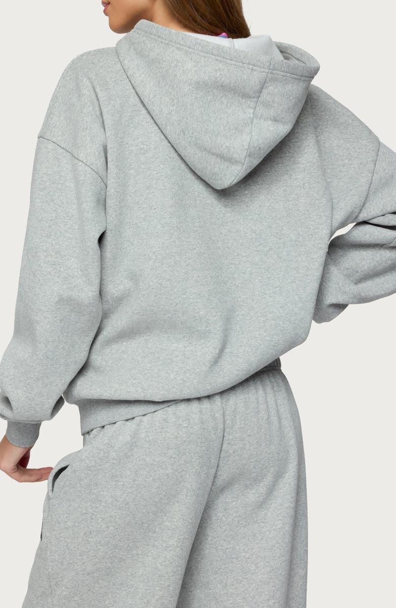 EDIKTED Camo Crush Oversize Hoodie, Alternate, color, Dark-Gray-Melange