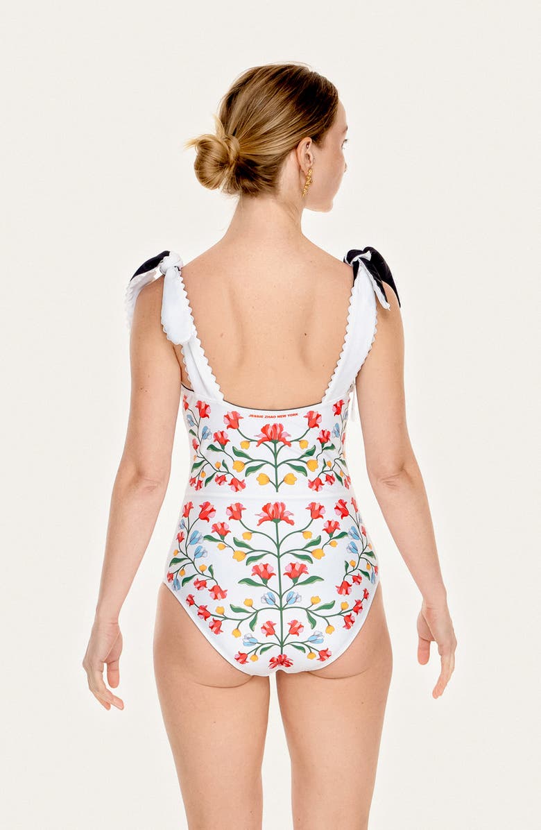 Jessie Zhao New York Day/Night Glow Reversible One-Piece Swimsuit, Alternate, color, Black