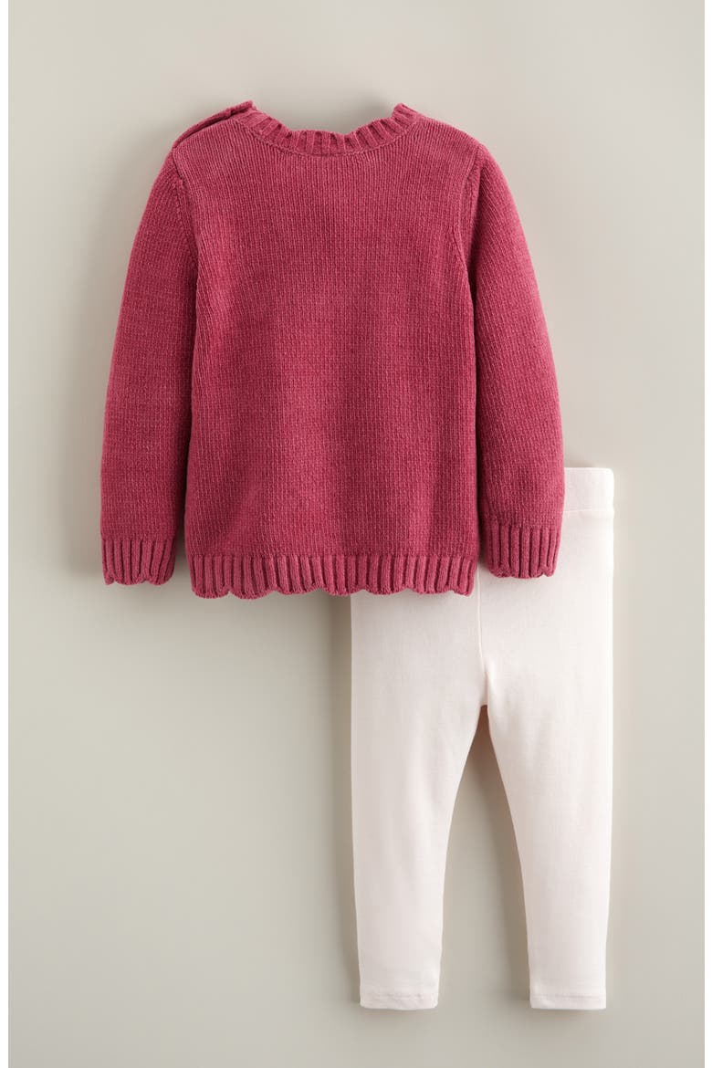 Plush Motif Sweater & Leggings Set, Alternate, color, PINK VIOLET FAWN