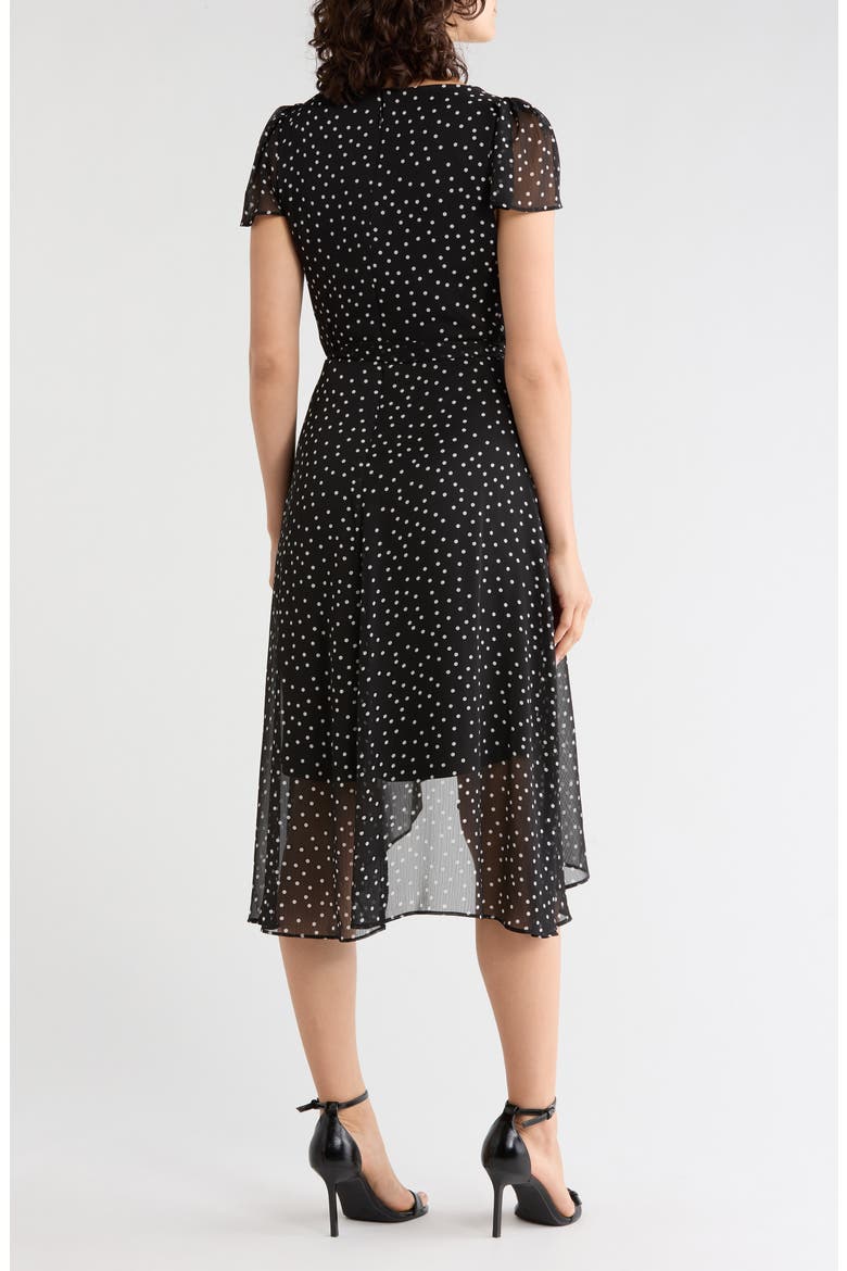 Chiffon High-Low Dress, Alternate, color, BLACK CREAM