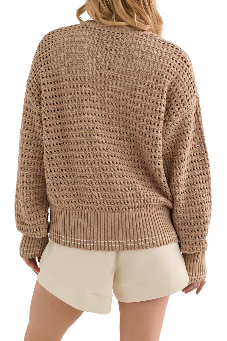 Open Stitch Cardigan, Alternate, color, LIGHT TAUPE
