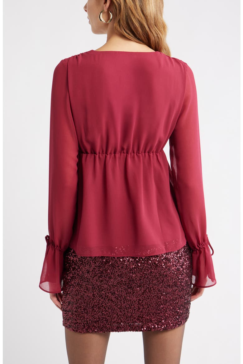 Babydoll Chiffon Top, Alternate, color, BURGUNDY BEET