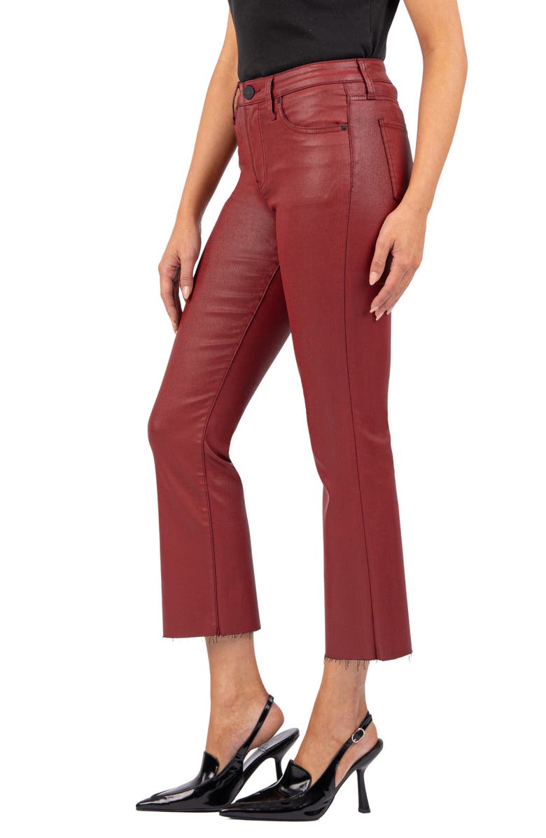 KUT from the Kloth Kelsey Crop Kick Flare Jeans, Alternate, color, Red