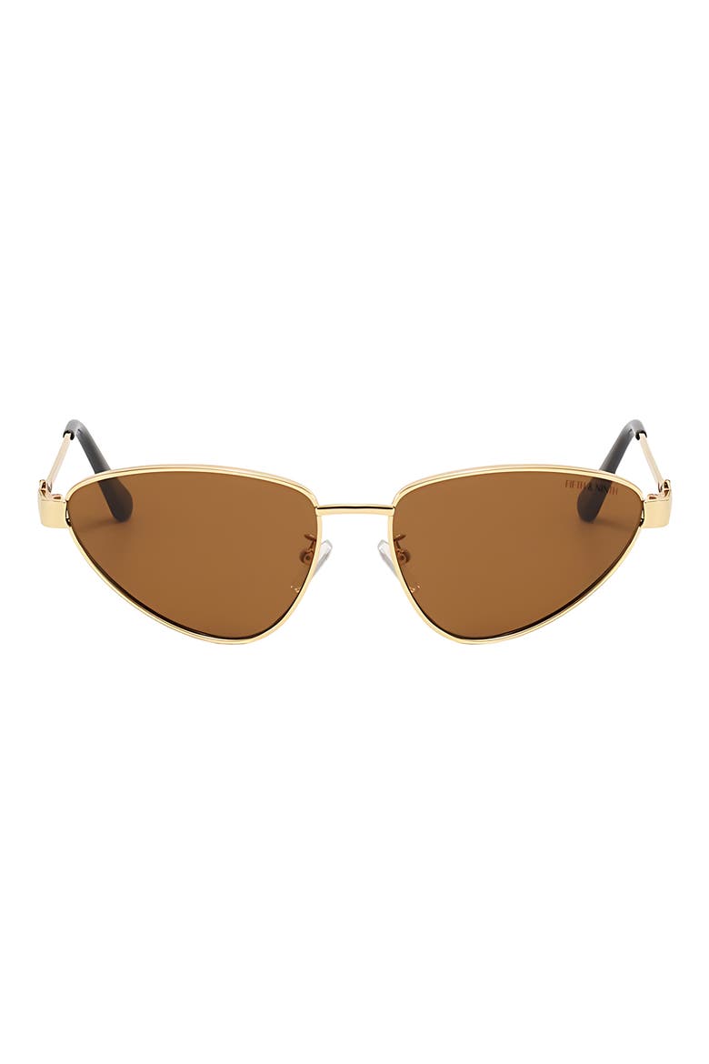Jasmine 58mm Polarized Cat Eye Sunglasses, Main, color, GOLD / BROWN