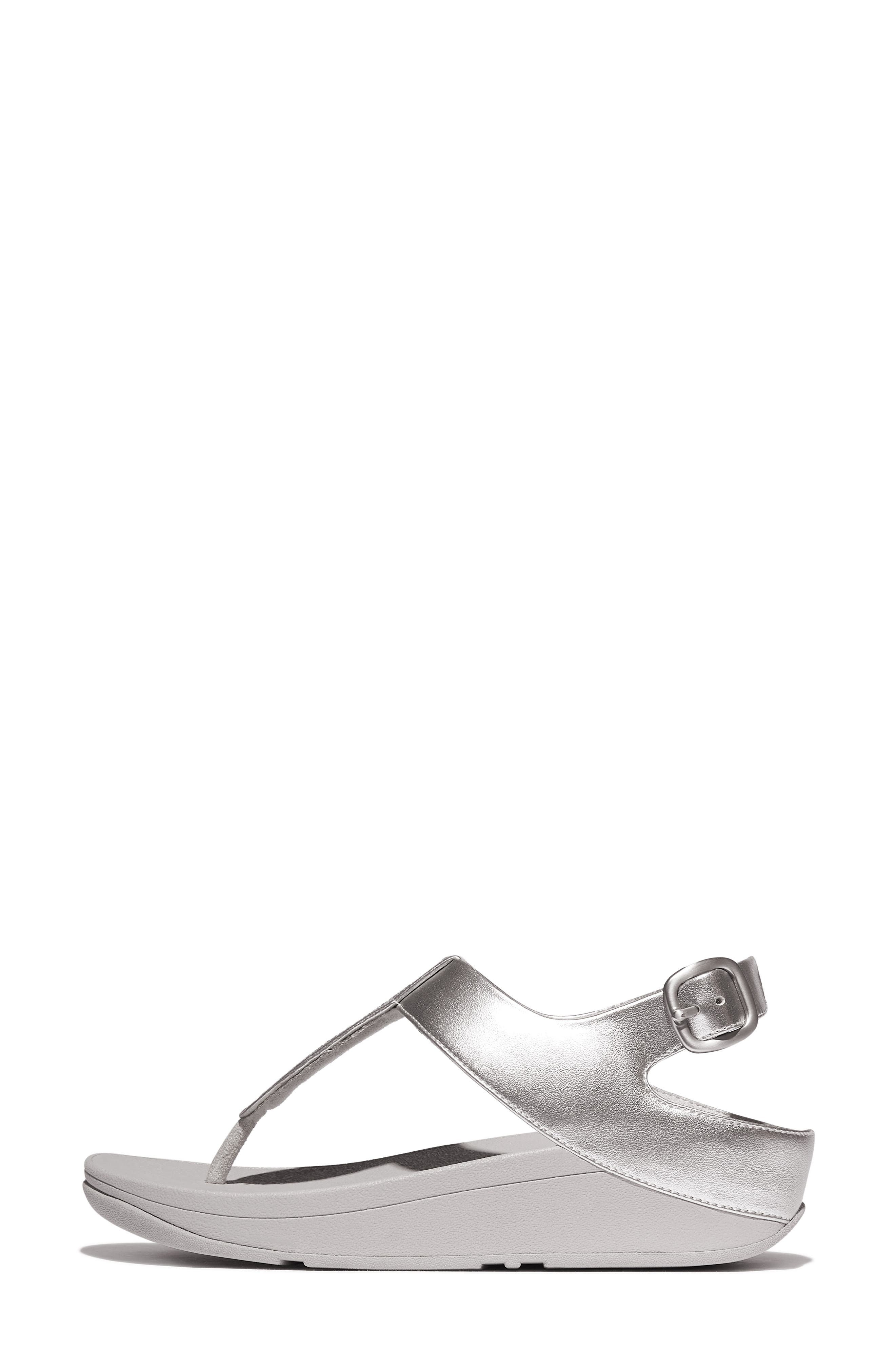 FitFlop Fino Crystal T-Strap Sandal, Alternate, color, Silver