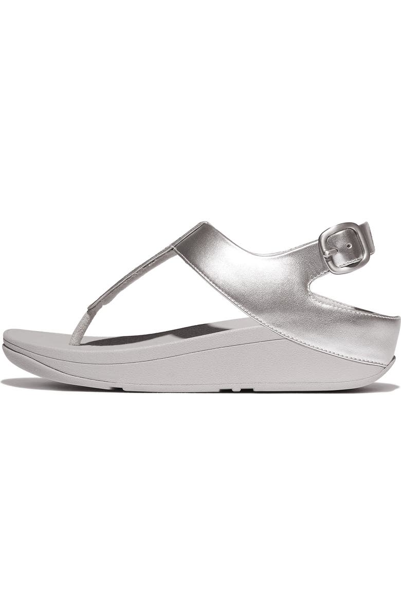 FitFlop Fino Crystal T-Strap Sandal, Alternate, color, Silver