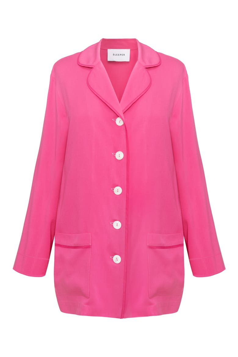 Party Double Feather Pajamas, Alternate, color, HOT PINK