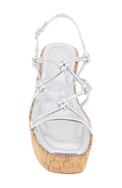 Reaction Kenneth Cole Essa Knot Platform Sandal In Silver Metallic