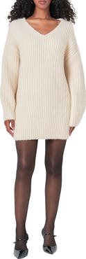 Endless Rose Oversize Long Sleeve Rib Sweater Minidress