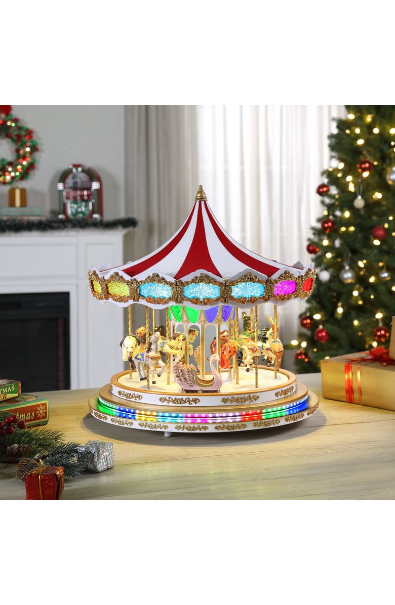Mr. Christmas 17 in. Light Show Carousel, Alternate, color, Rgb