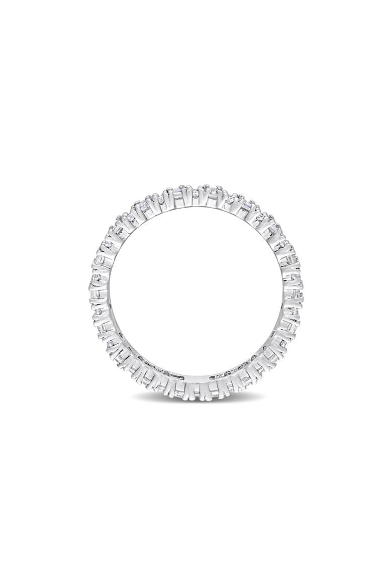 Sterling Silver Lab Created Moissanite Eternity Ring, Alternate, color, SILVER