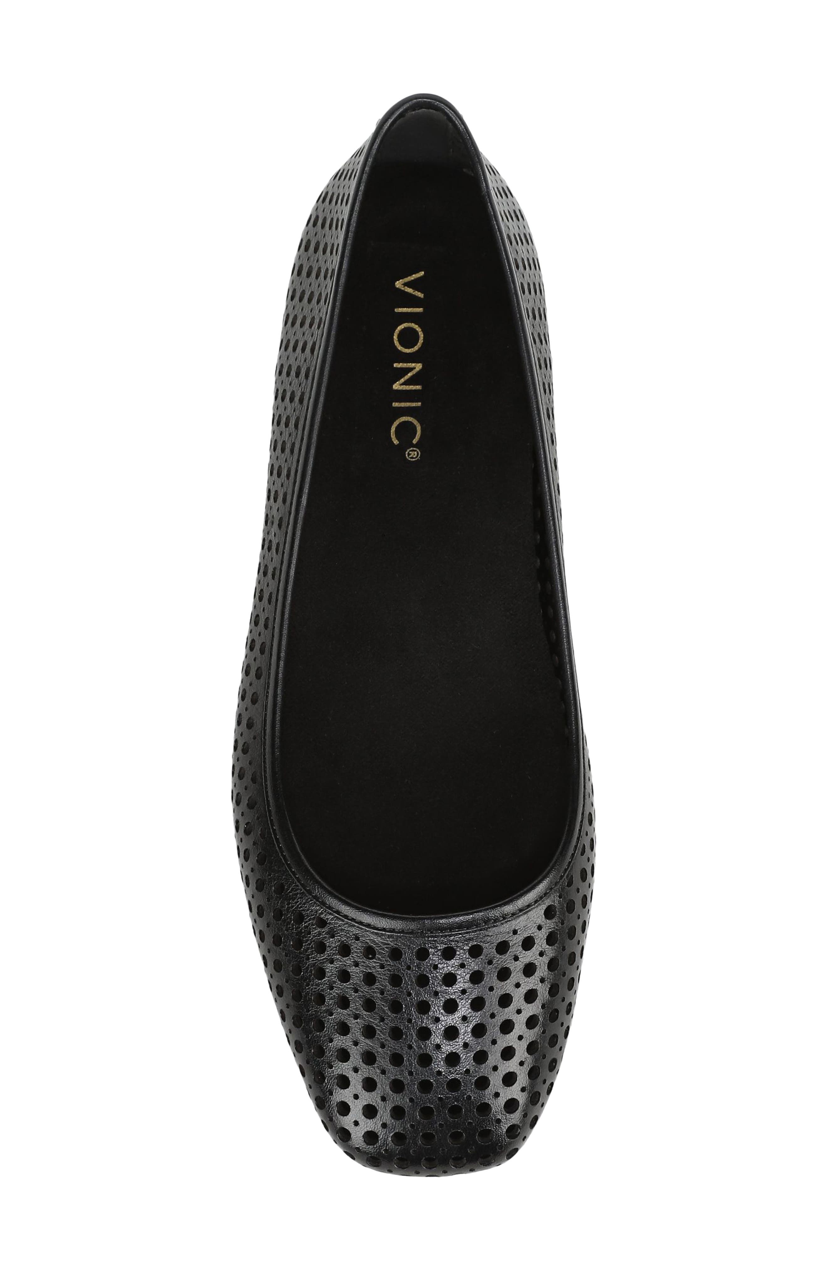Vionic Orinda Perforated Ballet Flat, Alternate, color, Black