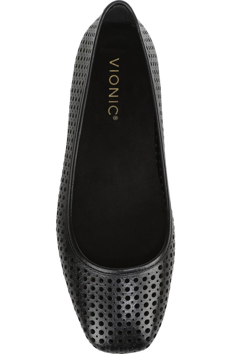 Vionic Orinda Perforated Ballet Flat, Alternate, color, Black