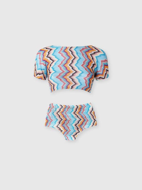 Missoni Bikini With T-shirt Top And Zig Zag Pattern In Multicoloured