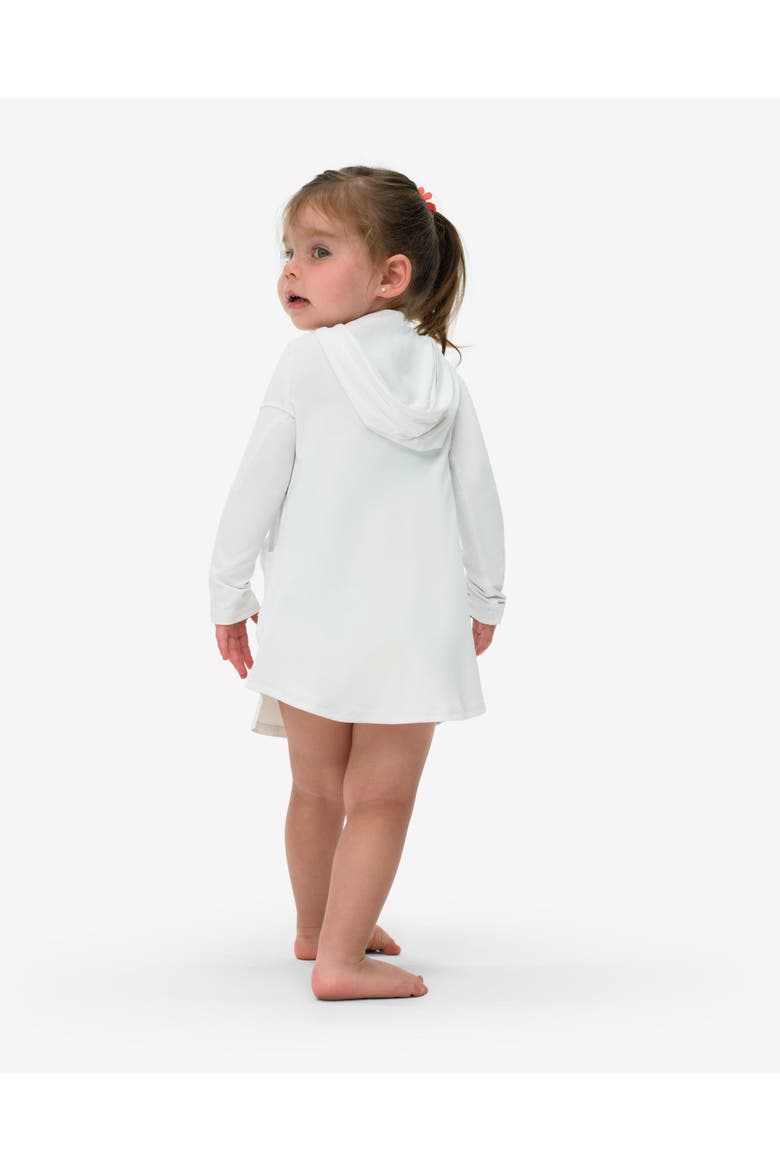 Toddler's Long Sleeve Hoodie Dress for Sun and UV Protection, Alternate, color, White