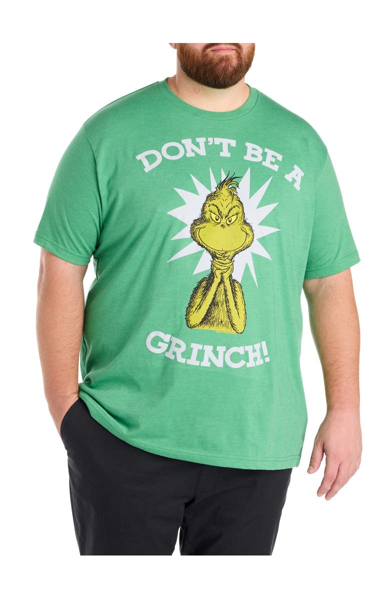 True Nation by DXL Big 
Tall Don
t Be a Grinch Graphic Tee, Main, color, Green