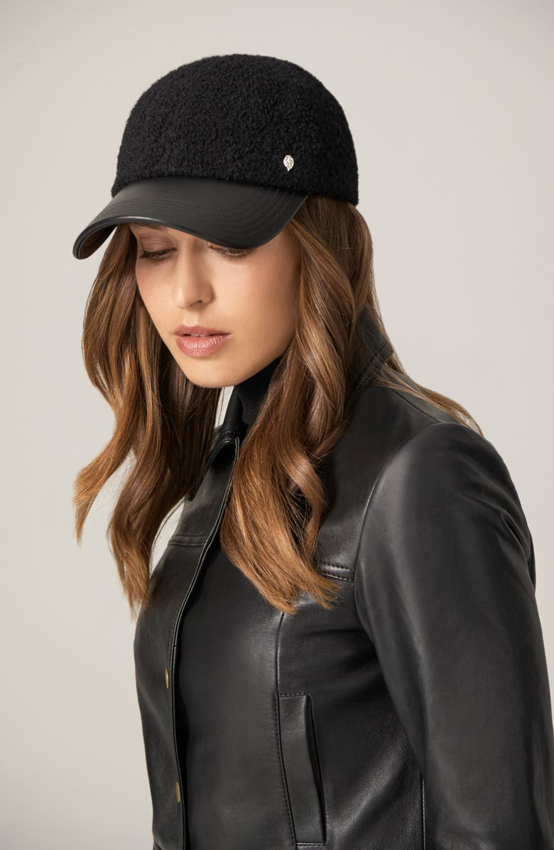 Helen Kaminski Adelyn Wool Blend & Leather Baseball Cap, Alternate, color,