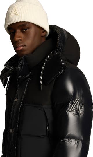 Farlin Mixed Media Relaxed Fit Puffer with Removable Hood