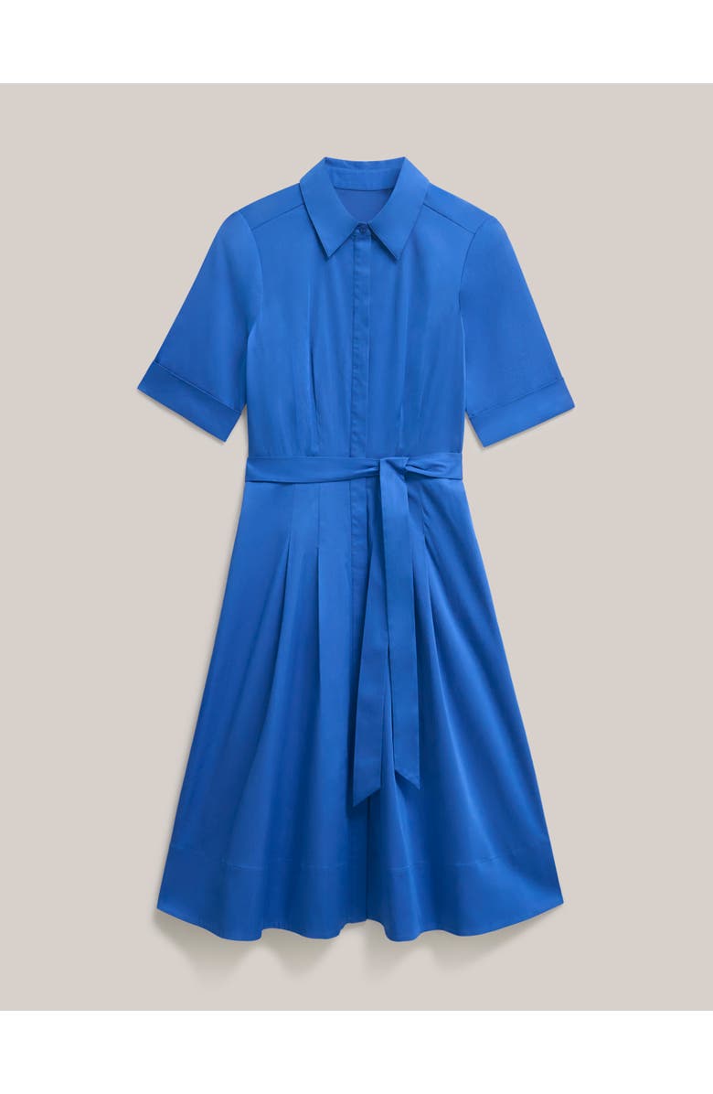 HOBBS LONDON Brigitta Pleated Tie Belt Shirt Dress, Alternate, color, French Blue