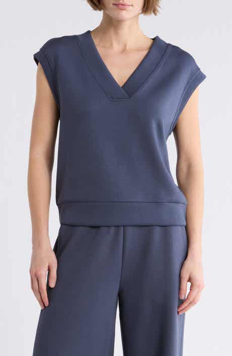 Z by Zella Whisper V-Neck Short Sleeve Knit Top