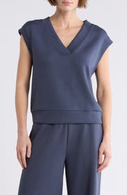 Z by Zella Whisper V-Neck Short Sleeve Knit Top
