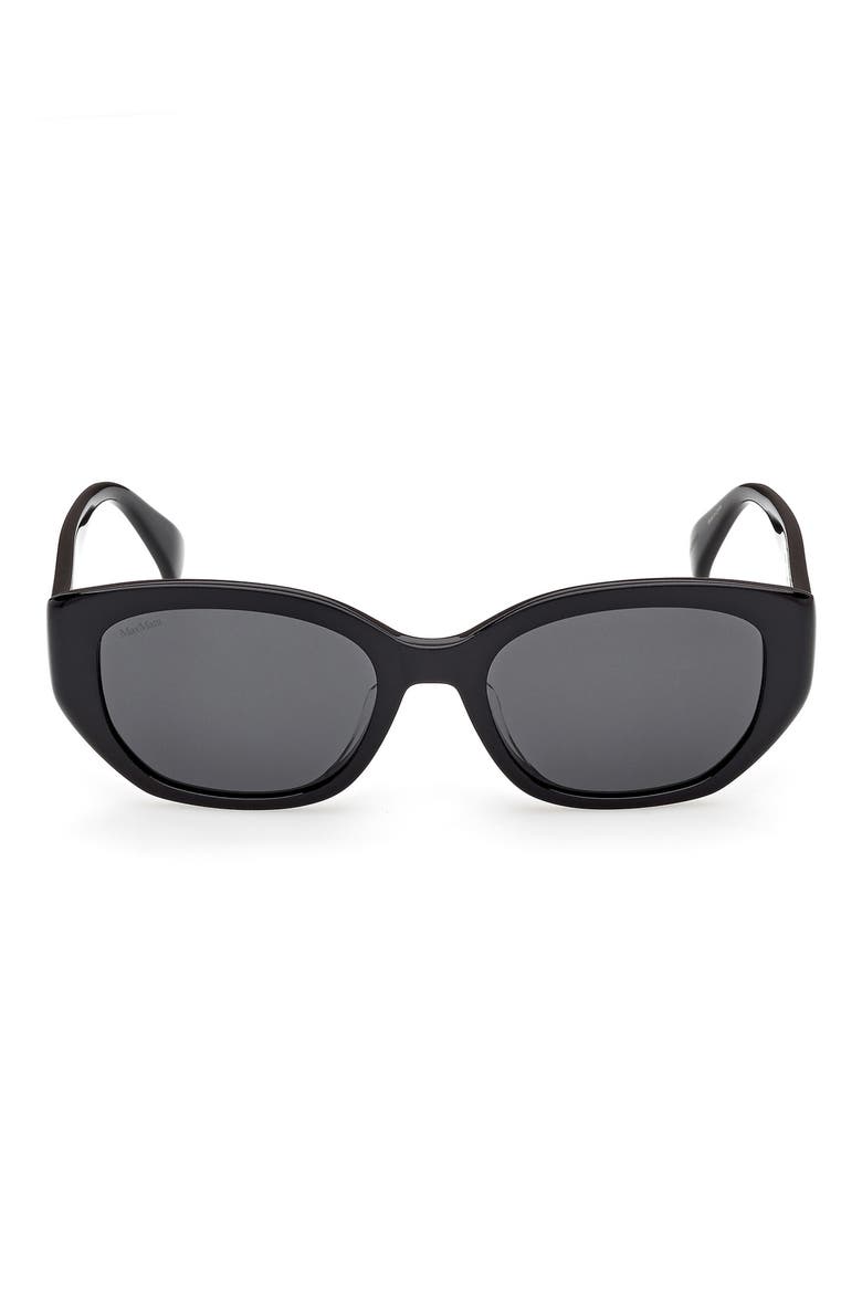 54mm Oval Sunglasses, Main, color, SHINY BLACK / SMOKE