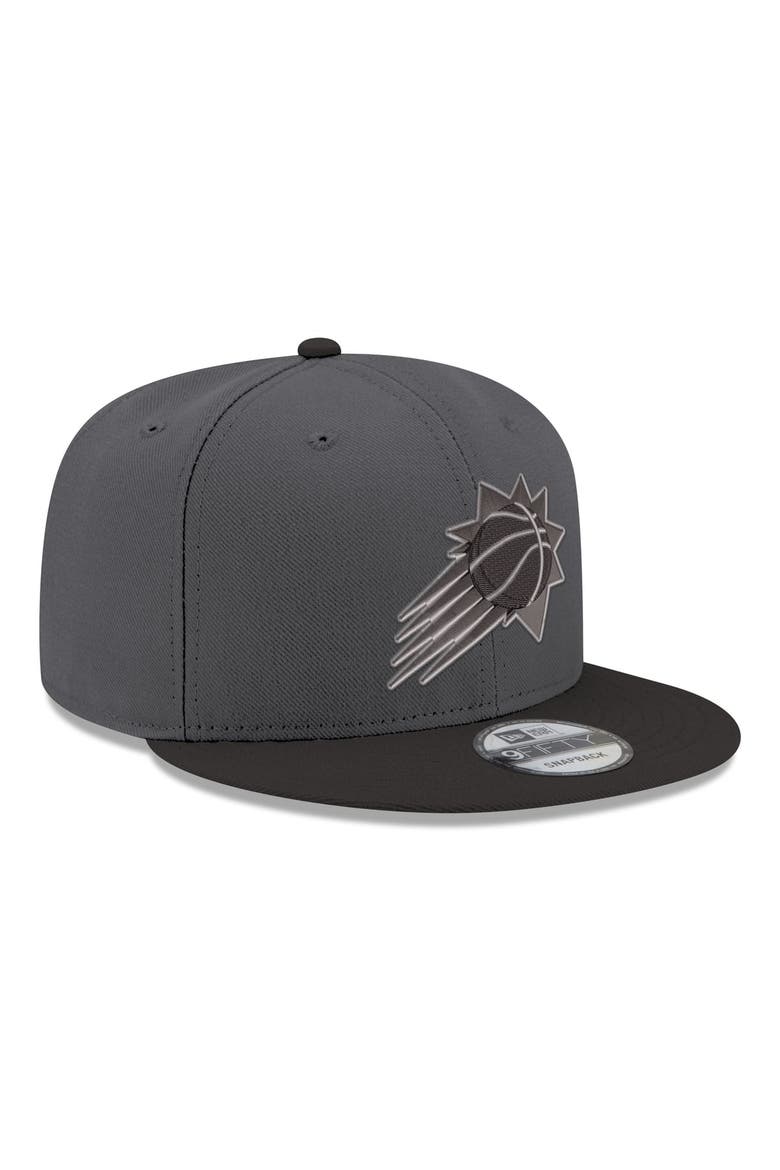 Men's New Era Gray/Black Phoenix Suns Logo 2-Tone 9FIFTY Snapback Hat, Alternate, color, Gray
