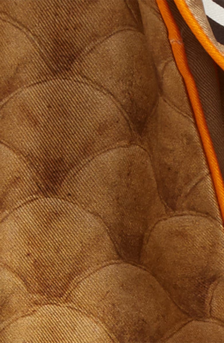 Burberry Icon Stripe & Fish Scale Print Skinny Silk Scarf, Alternate, color, 