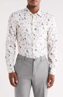 Nordstrom Floral Stretch Button-Up Shirt