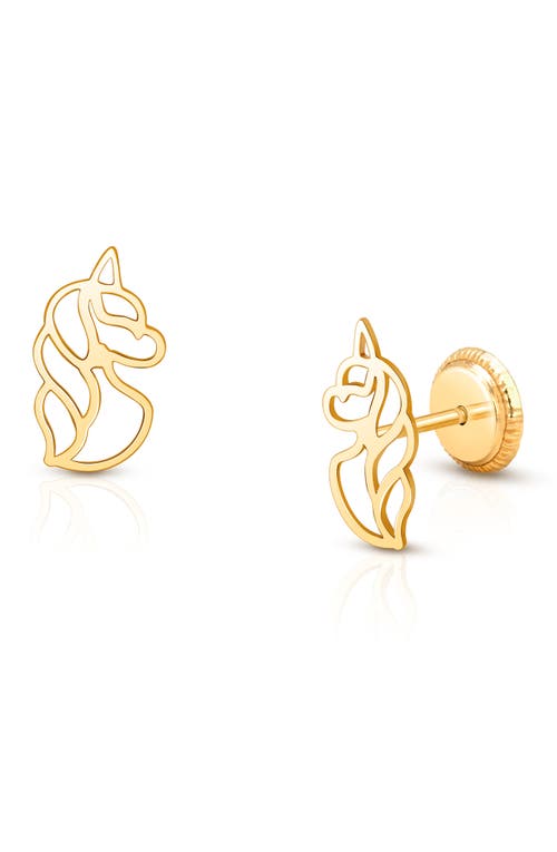 Tiny Blessings 14k Gold Unicorn Dreams Studs Screw Back Earrings In Gold