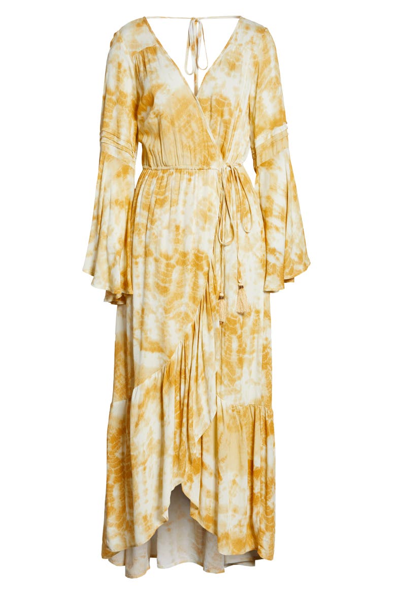 Zion Long Sleeve Maxi Dress, Alternate, color, GOLD IVORY