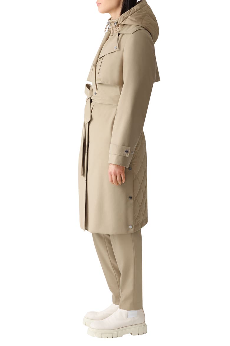 Siobhan Down Trench Coat with Removable Bib, Alternate, color, LIGHT CAMEL