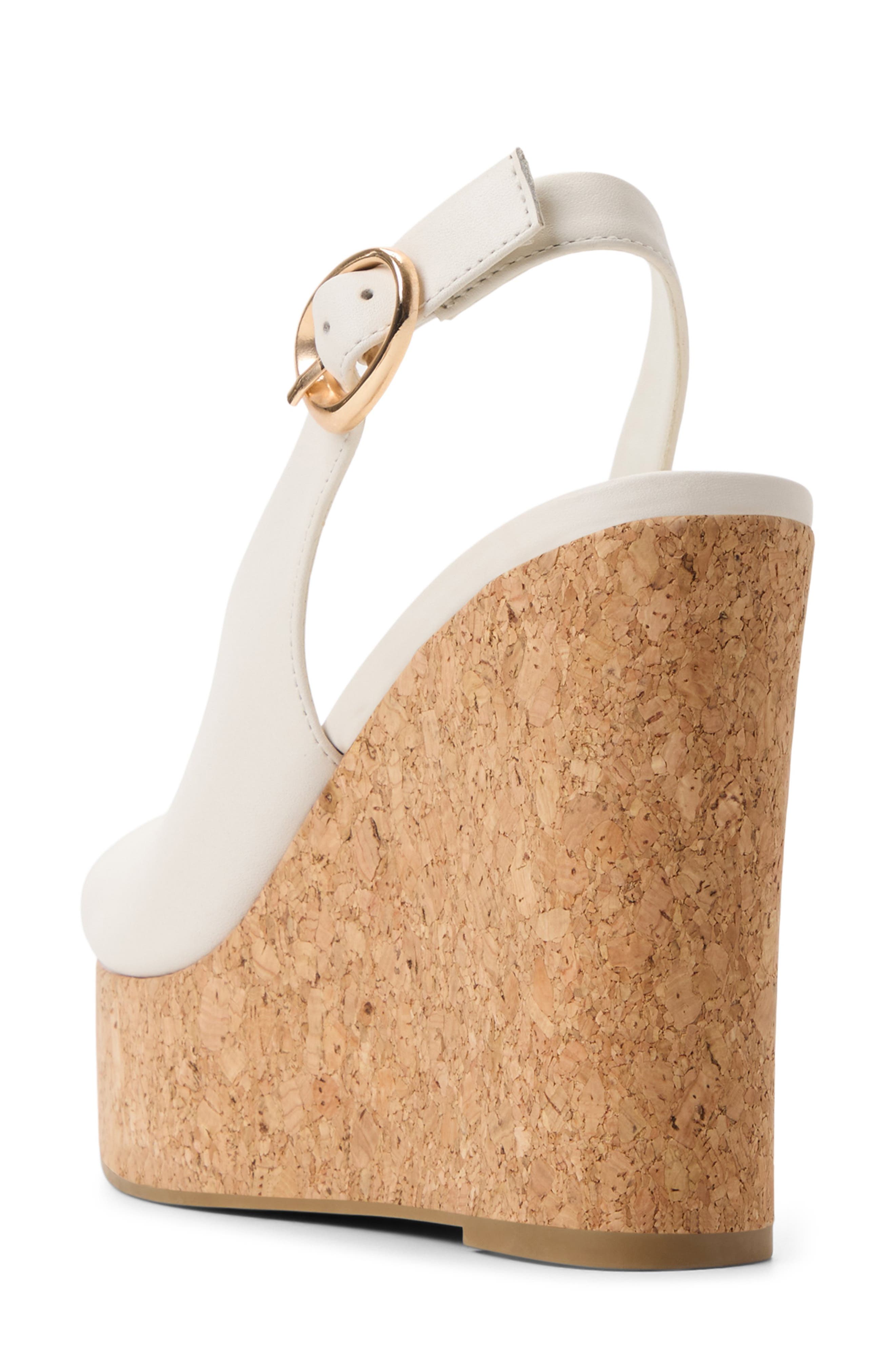 ALDO Tatianah Platform Wedge Sandal, Alternate, color, White/ Bone