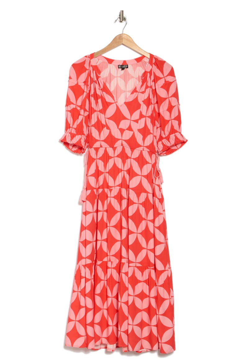 Tassel Tie Midi Dress, Alternate, color, CIRCLE PRINT