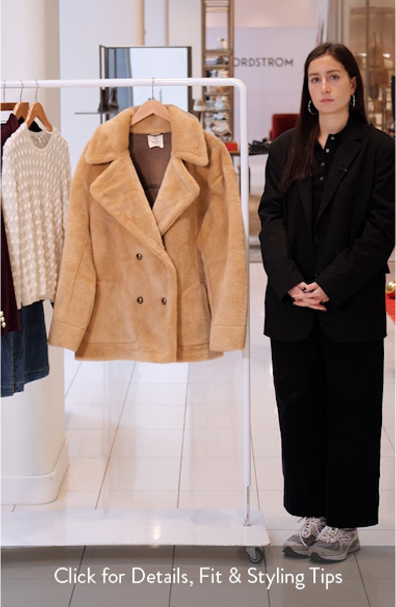 Mari Double Breasted Reversible Faux Shearling Coat, sales video thumbnail