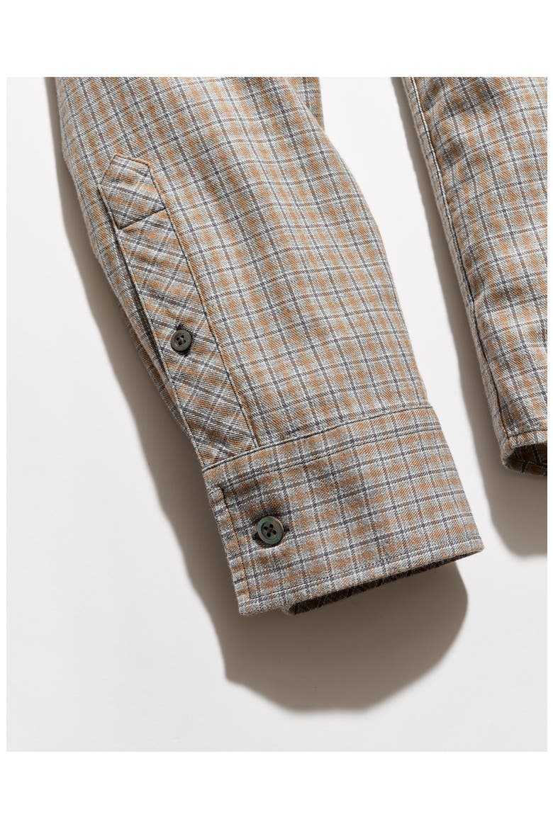 Plaid Melange Cotton Sport Shirt, Alternate, color, STORMY SEA MULTI