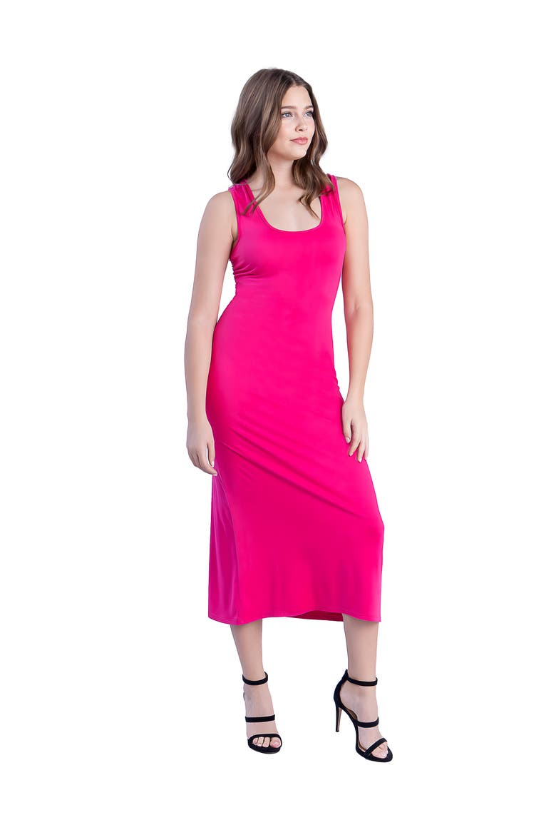 Scoop Neck Maxi Dress with Racerback Detail, Alternate, color, Pink