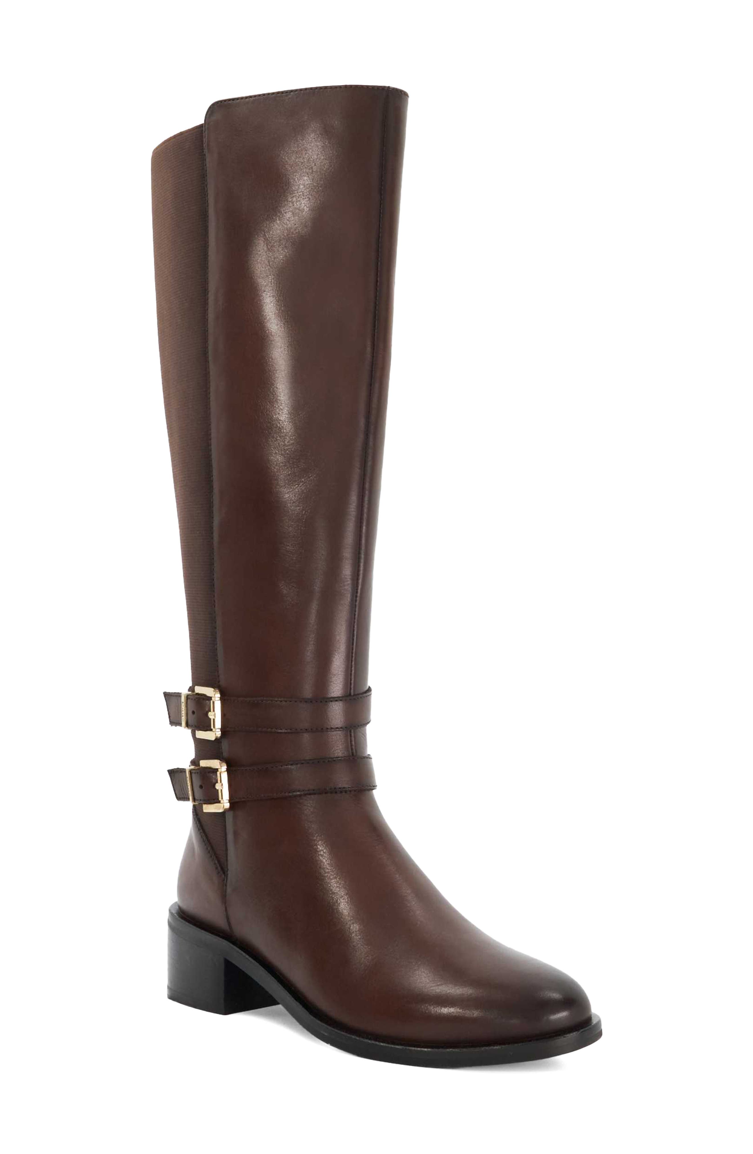 Dune London Tatter Knee High Boot, Main, color, Brown